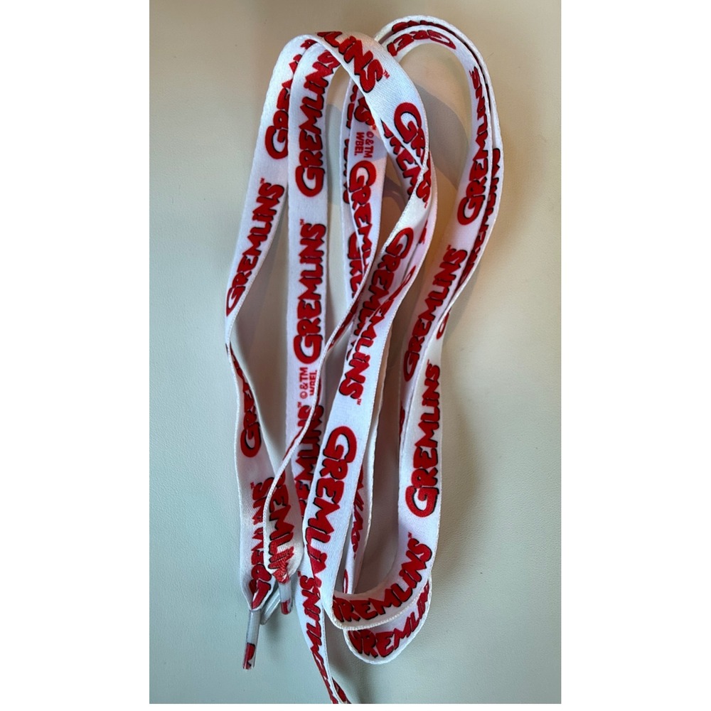 Warner Bros Gremlins Shoelaces Kids 28in White 80s Movie Logo Flat Laces Horror